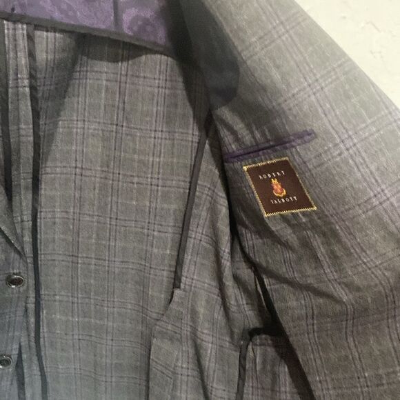 Robert Talbott Carmel Linen Blazer 2Btn Half Lined Men Blue Striped L - Picture 7 of 9